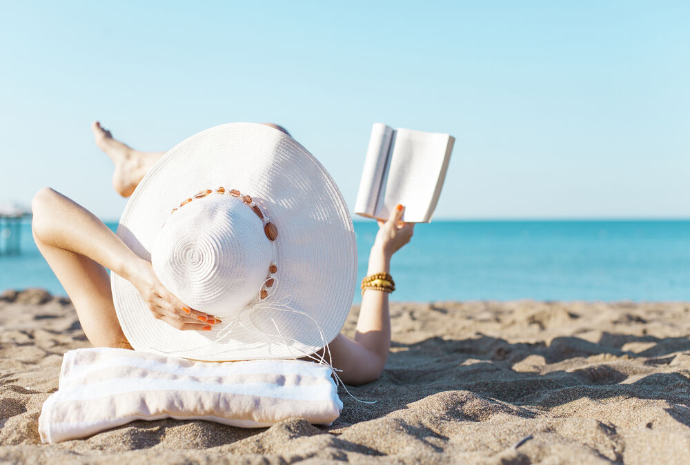 Reading on the beach